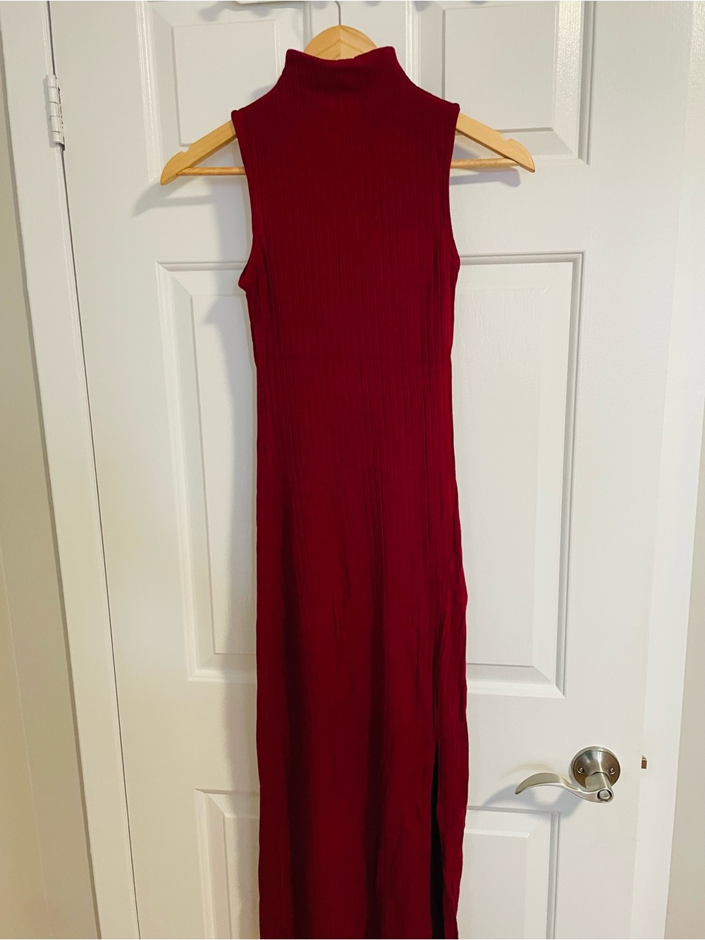 Urban Planet Sleeveless Mock Neck Maxi Dress - Burgundy